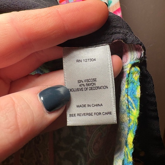 John Mark Embroidered Print Top Floral Multi Size L - Picture 9 of 9